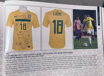 BRAZIL SIGNED NIKE JERSEY #18 LUCAS MOURA+NEYMAR+THIAGO SILVA+ROBINHO+DANI  ALVES | eBay
